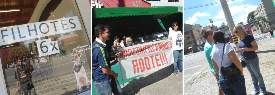 Manifestação pacífica pela não comercialização de animais – feira de pet shop – 17/12/2011