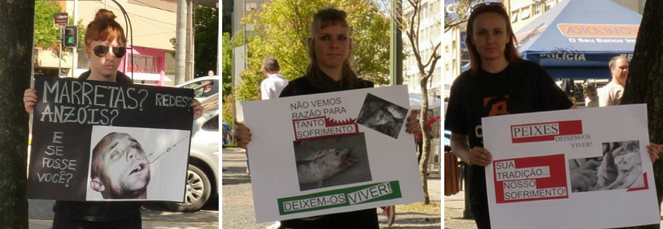 Onca-SG realiza protesto contra a feira de peixe vivo em Caxias do Sul – RS